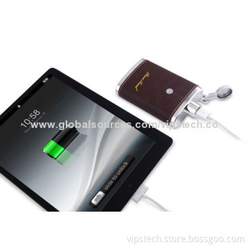 MP3 Player Charger with 6,600mAh Capacity, Flagon Shape, Classical PU DesignNew